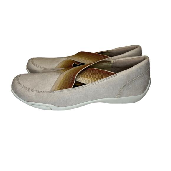 Ros Hommerson Clever Cream Cross Slip On Flat Shoes Size 8N Stretch Comfort - Picture 7 of 12